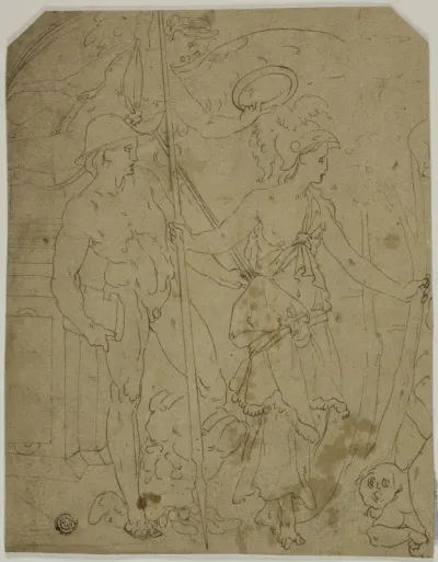 Scene with Mercury and Minerva