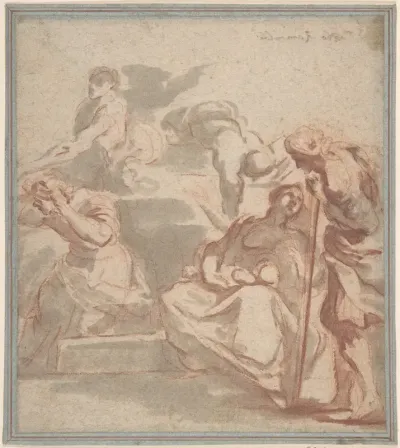 Scene with Woman and Child, and Beggar