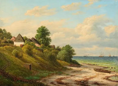 Scenery from the fishing village Aalsgard near Hellebæk