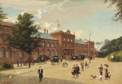 Scenery with the old train station in Aarhus