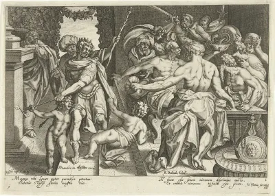 Scènes uit het apocriefe bijbelboek 3 Esdras