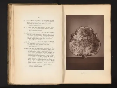 Schaal met daarop afgebeeld de verdrijving van Adam en Eva uit het paradijs, uit de collectie van Christopher Beckett Denison