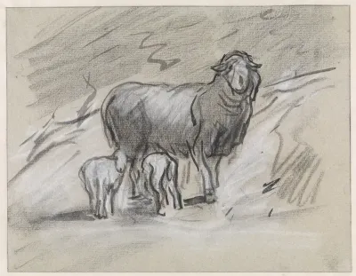 Schaap met twee lammetjes