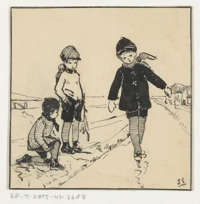 Schaatsende jongen