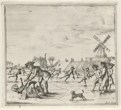 Schaatsers op ijs