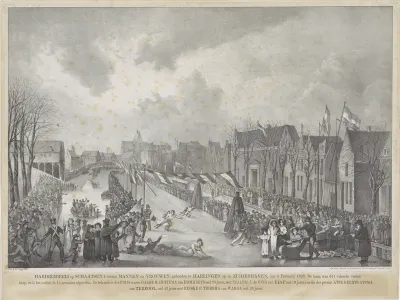 Schaatswedstrijd te Harlingen, 1829