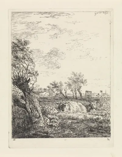 Schapen en een geit in een weiland