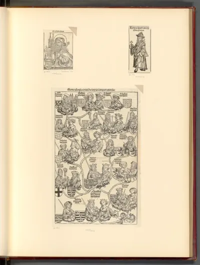 Schedel, Hartmann: Weltchronik, Hl. Sebald; Otto I.; Stammbaum (Buchillustration)