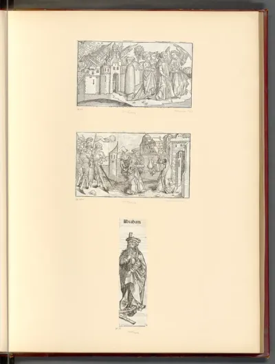 Schedel, Hartmann: Weltchronik, Sodom und Gomorra; Abraham (Buchillustration)