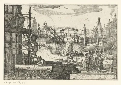 Scheepsbouw en huizenbouw, ca. 1600