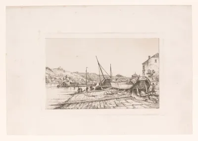 Scheepstimmerwerf aan de Maas tegenover Dinant