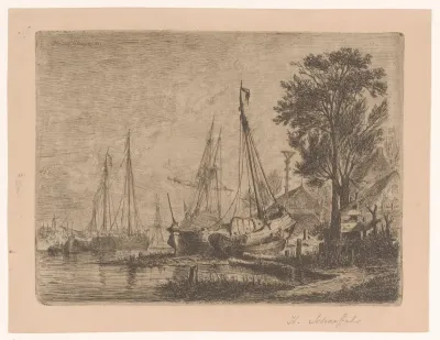 Scheepstimmerwerf aan het water nabij Antwerpen