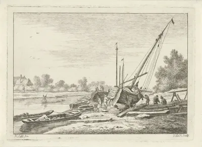 Scheepswerf aan een rivier
