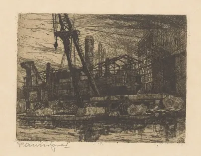 Scheepswerf met kraan
