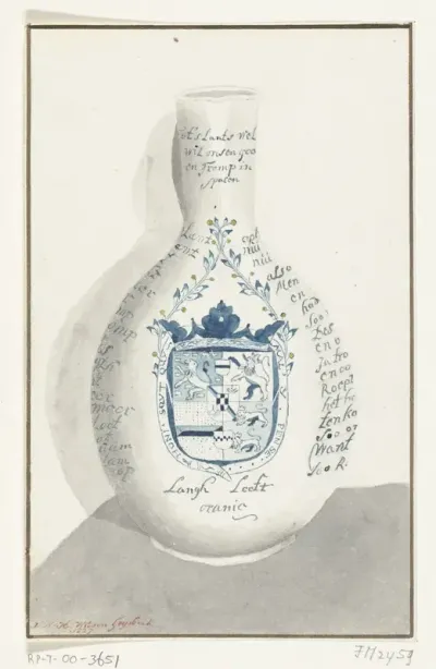 Schenkkan met een vers ter ere van Cornelis Tromp, 1673