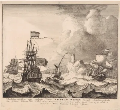 Schepen bij storm