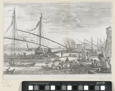 Schepen en sloepen in de haven van Livorno