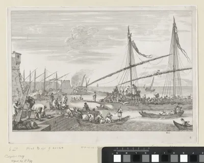 Schepen en sloepen in de haven van Livorno