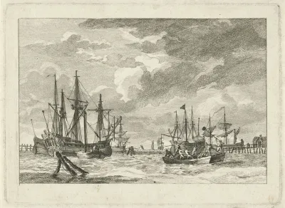 Schepen en sloepen in een haven