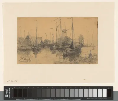 Schepen in het water aan de buitenkant van Dordrecht