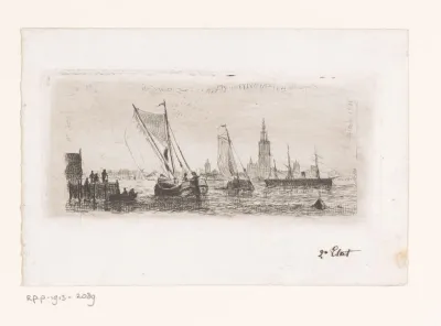 Schepen in het water bij de haven van Antwerpen