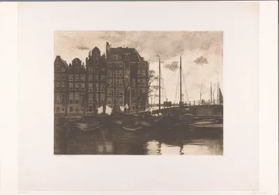 Schepen op een gracht in Amsterdam