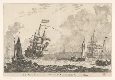 Schepen op het IJ bij Amsterdam