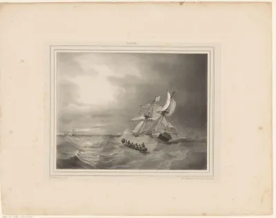 Schepen op stormachtige zee