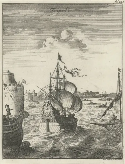 Schepen varen Tripoli binnen