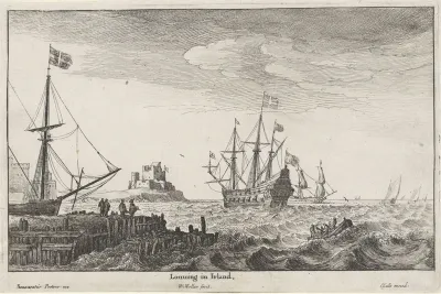 Schepen voor de kust van Ierland