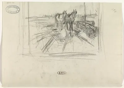 Schets met enkele paarden