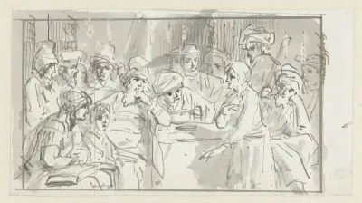 Schets van Christus tussen de schriftgeleerden