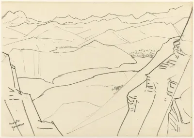 Schets van een berglandschap Monte Generoso