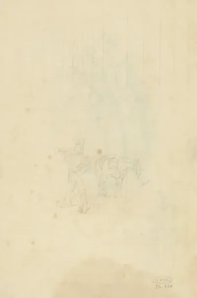 Schets van een heraut met een paard