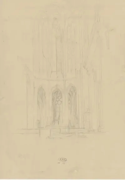 Schets van een kerkinterieur
