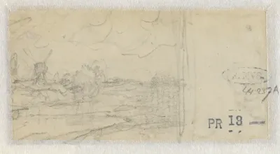 Schets van een landschap met een molen