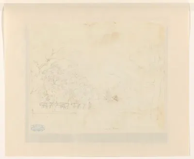 Schets van een landschap met veehoeder
