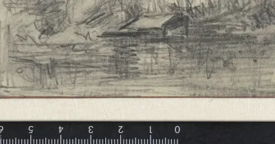 Schets van een landschap met water