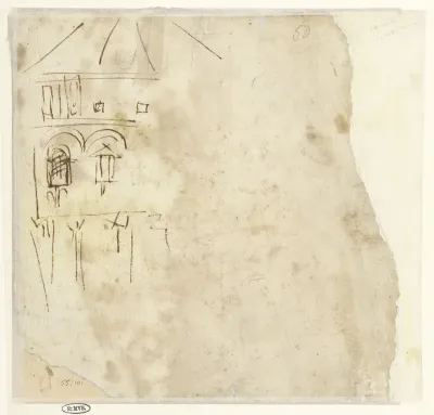 Schets van een polygonaal gebouw