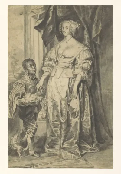 Schets van een portret van Henrietta Maria de Bourbon, koningin van Engeland