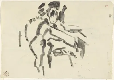 Schets van een zittende figuur