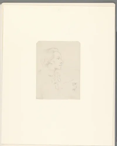 Schets van Henriëtte Roland Holst-van der Schalk, van opzij