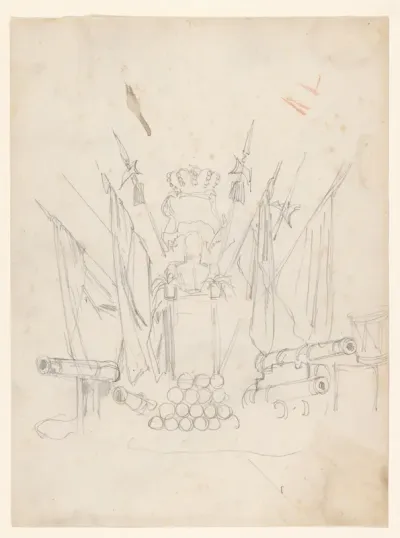Schets van het Prins Hendrik Monument na de onthulling