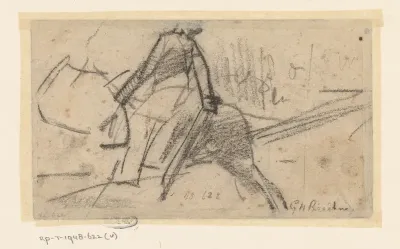 Schets van man op paard