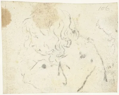 Schets van Moses ter Borch, in profiel naar links