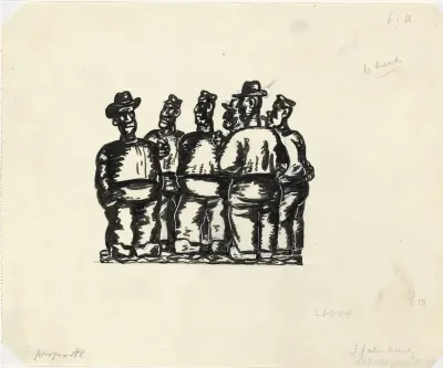 Schets van zes Spakenburger vissers