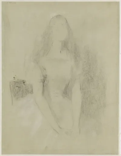Schets voor een portret van een jonge vrouw