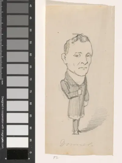 Schets voor karikatuur van kamerlid J.H. Donner