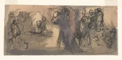 Schetsblad bij gedichten van François Villon