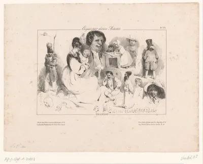 Schetsblad met diverse figuren